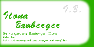 ilona bamberger business card